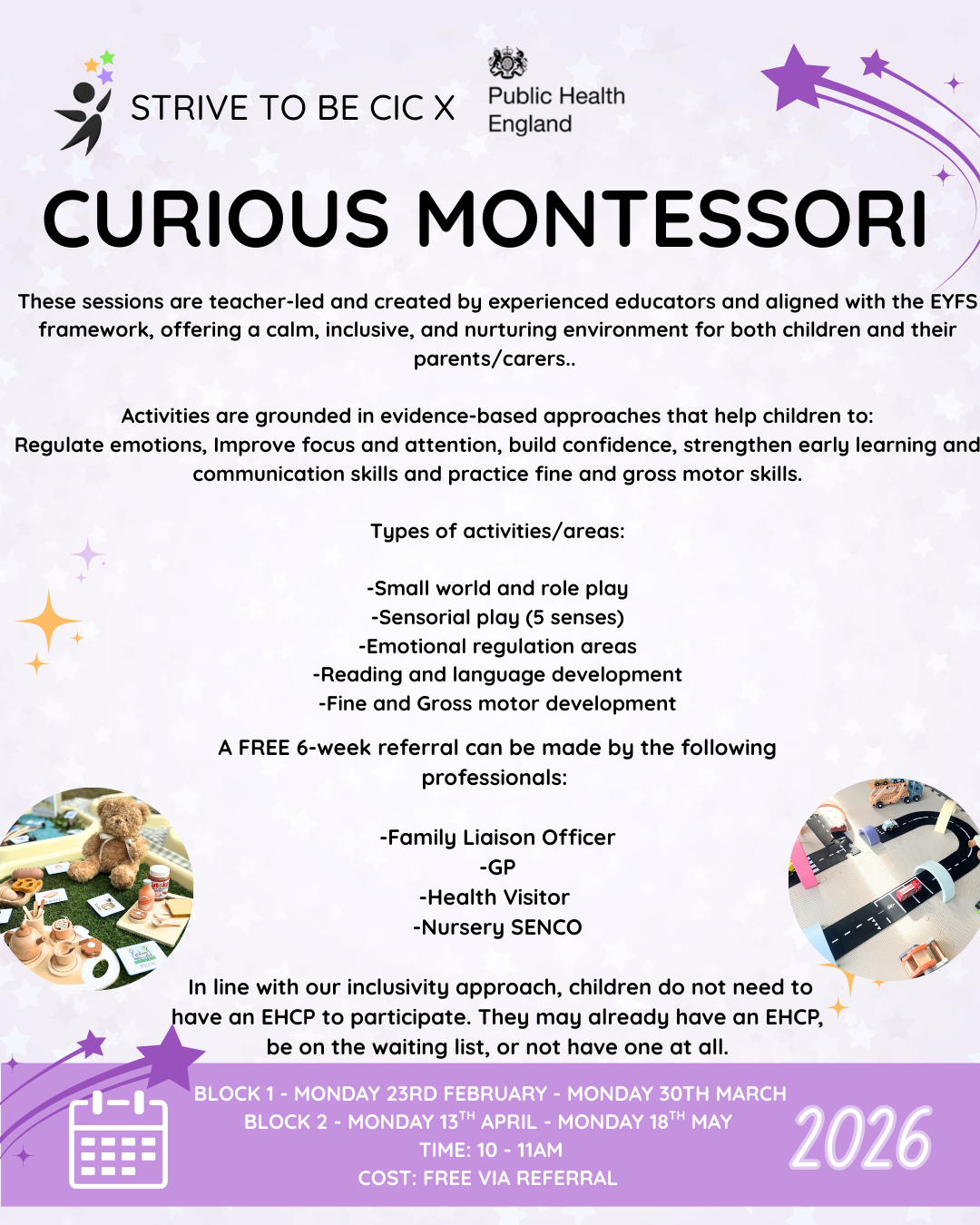 Curious Montessori promotional flyer